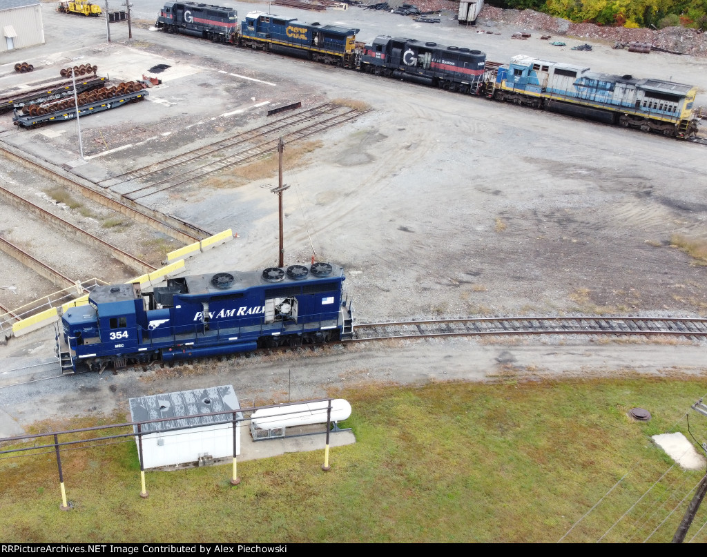 Waterville shops drone view 